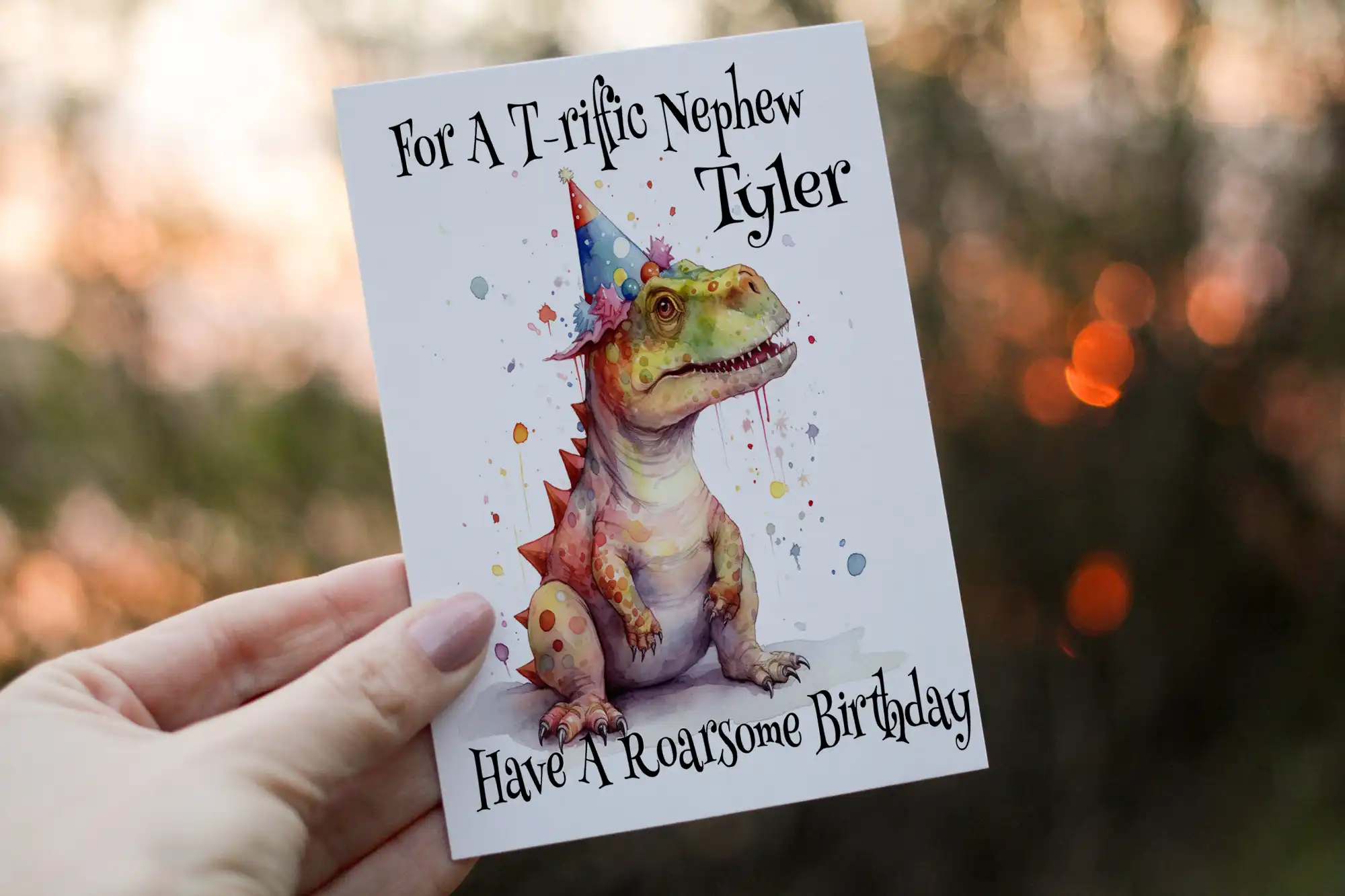 Dinosaur Nephew Birthday Card, Card for Nephew, Birthday Card